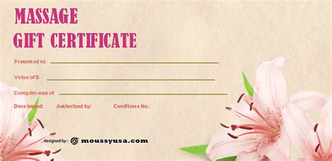10 Massage T Certificate Template Printable Mous Syusa