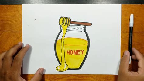 How To Draw And Coloring Honey Jar Step By Step Youtube