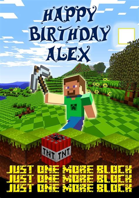 Minecraft Personalised Birthday Card A5 By Bluecatmum On Etsy £350