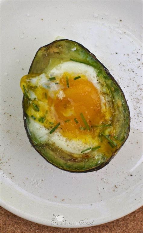 Baked Egg In Avocado A Southern Soul Avocado Halves Ripe Avocado