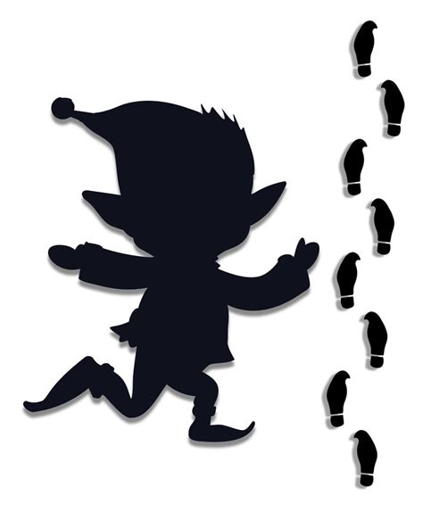 Tinsel Elfe Schablone SVG, Elfen Fußabdrücke, Elfen Silhouette