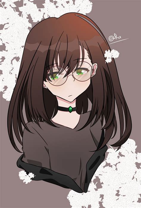 Brown Hair Anime Girl Glasses Anime Wallpaper Hd