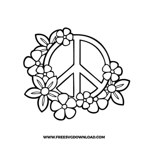 Peace flower free SVG & PNG free cut files - Free SVG Download