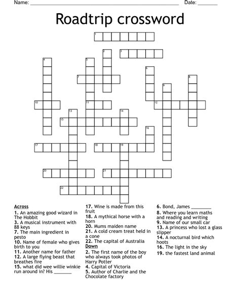 Roadtrip Crossword Wordmint