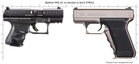 Walther Ppq Sc Vs Heckler Koch P M Size Comparison Handgun Hero