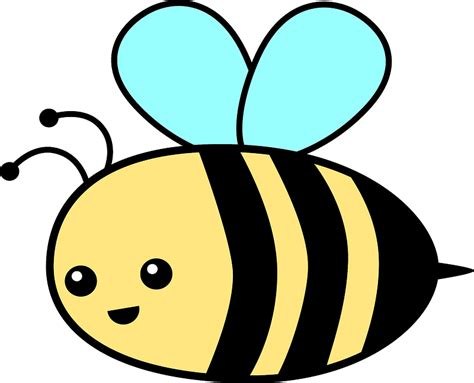 Smiling Bee With Blue Wings Clipart Free Download Transparent Png