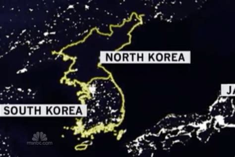 Satellite Picture Of The Koreas Darkness At Night Minter Dial