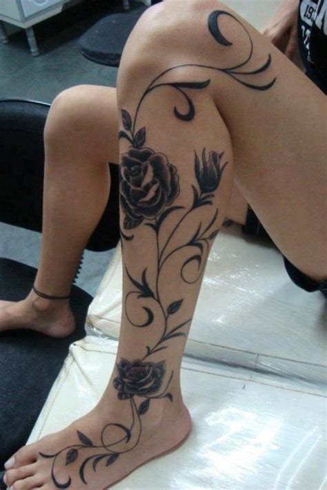 black ink amazing floral leg sleeve tattoomagz › tattoo designs ink works body arts gallery