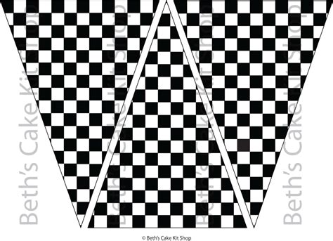 Checkered Flag Bunting Banner Download Party Backdrop Etsy