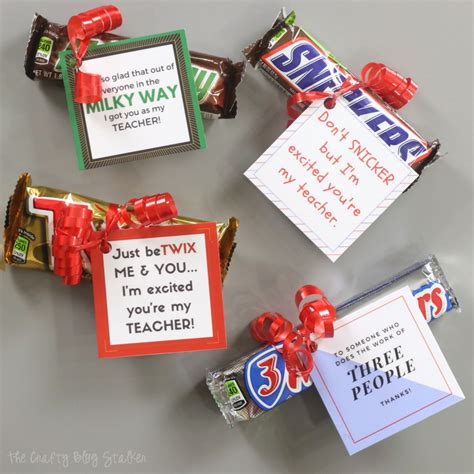 He picked up the brown bag of candy on the table. How to Make a Candy Bar Printable Teacher Gift Idea - The ...