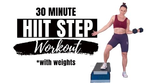 Minute Hiit Step Workout With Weights Burn Calories Youtube