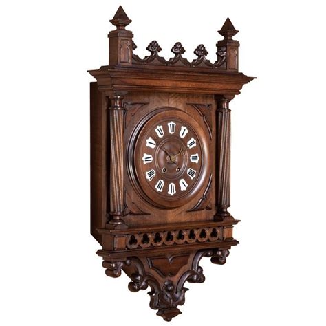 Antique Gothic Walnut Wall Clock Antique Wall Clocks Wall Clock Clock