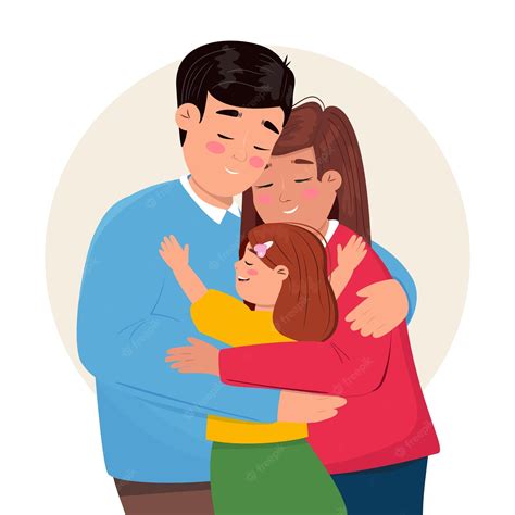 Premium Vector Beautiful Illustration With Father Mother And Daughter