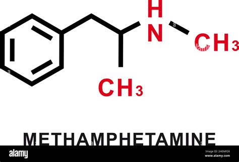 Methamphetamine Chemical Formula Methamphetamine Chemical Molecular Structure Vector