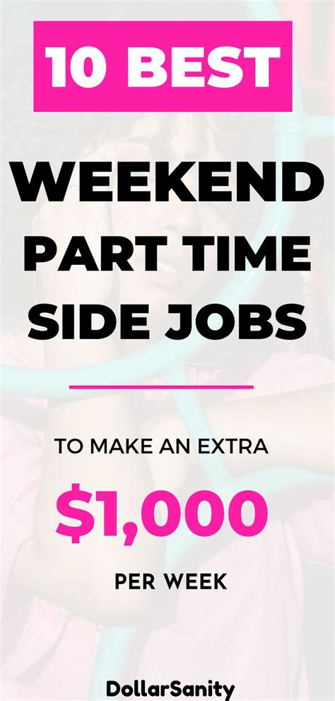 10 Best Weekend Jobs to Make Extra Money | Weekend jobs, Extra money, Job