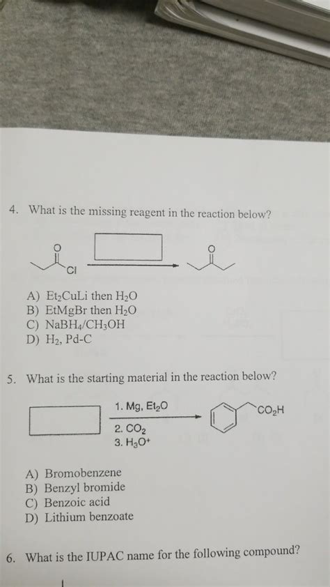 Reagents are not necessarily key areas covered. Solved: 4. What Is The Missing Reagent In The Reaction Bel ...