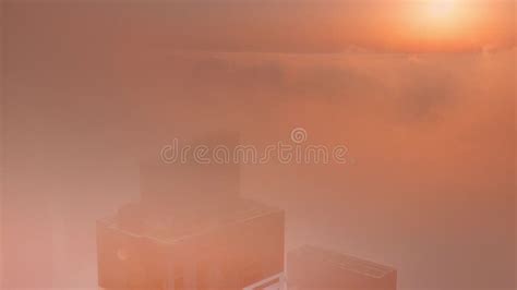 Rare Early Morning Winter Fog Above The Dubai Marina Skyline And