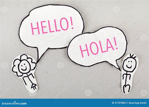 Hello Spanish Language Speaking Hola Stock Photo Image 47707884