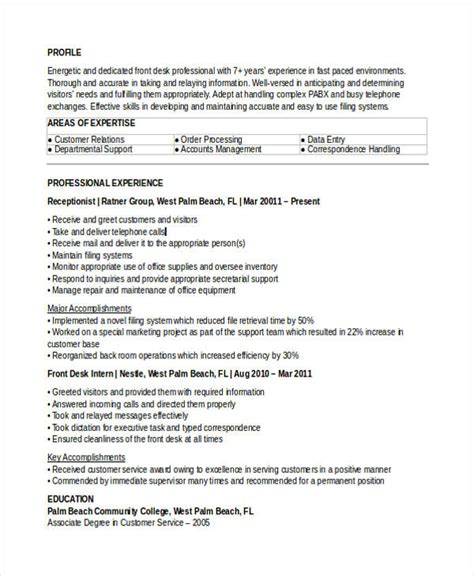 10 Receptionist Resumes Free Sample Example Format Download