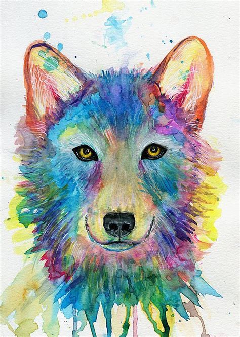 Abstract Wolf Painting For Wall Decor Wolf Art Print From Etsy Dog