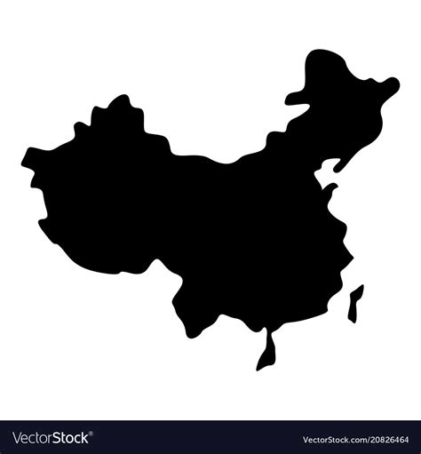 Map China Icon Black Color Flat Style Simple Vector Image