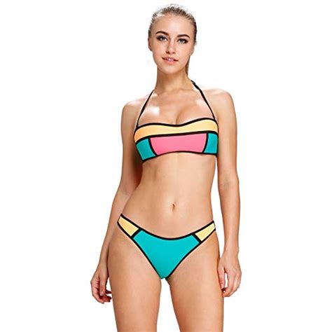 Two Piece Rainbow Bikini Set Bathing Beachwear Wf Shopping