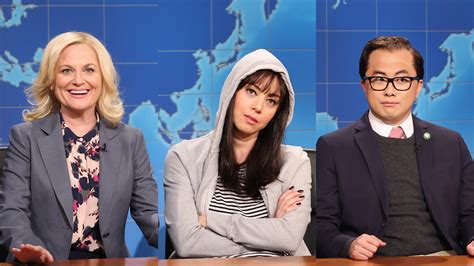 watch saturday night live highlight weekend update ft aubrey plaza amy poehler and bowen yang