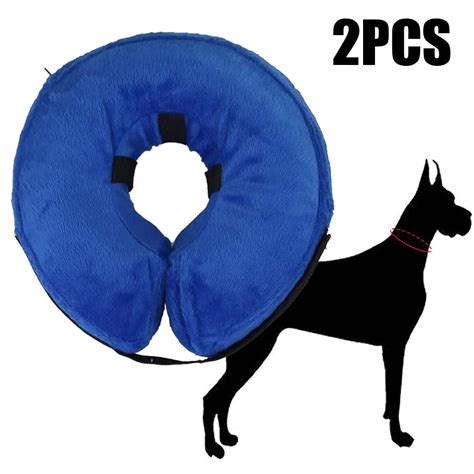 2pcs Soft Dog Cone Collar After Surgeryinflatable Recovery Collar For