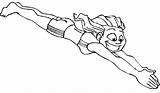 Coloring Jump Olympic Games Diver sketch template