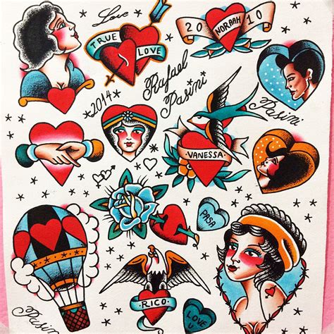 Old School Tattoo Designs Colorful Drawings Tattoo Flash Art Images