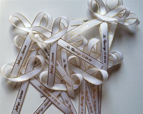 Personalized Ribbonsgold Edgefuneral Ribbons Baptism Favor Etsy