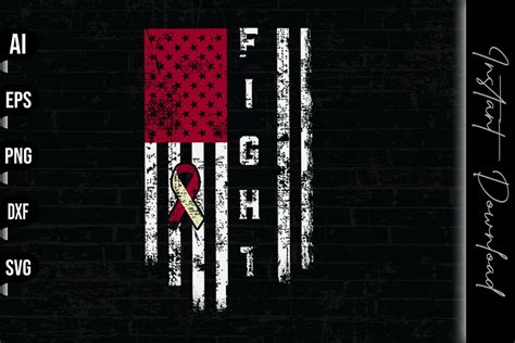 Head And Neck Throat Cancer Fight Flag Graphic By Vecstockdesign Creative Fabrica