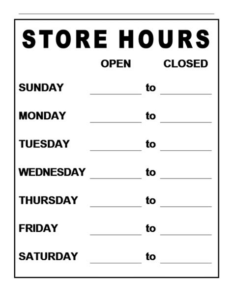 Printable Business Hours Sign That are Nerdy | Johnni Website