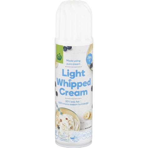 Woolworths Select Light Whipped Cream 250g Woolworths