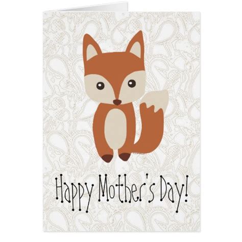 Mothers Day Fox Greeting Greeting Card Zazzle