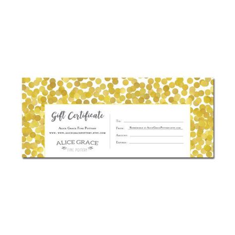 Gold Gift Certificate X Glitter Confetti Printable Etsy My XXX Hot Girl