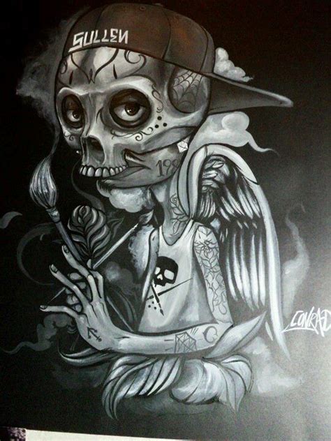 Sullen Art Collective Artist Conrad From Peru Azteca Tattoo Calaveras