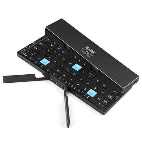 Bow Foldable 3 Channel Bluetooth Keyboard With Stand Qwerty Us