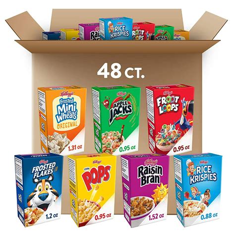 Kelloggs Breakfast Cereal Single Serve Boxes Variety Pack