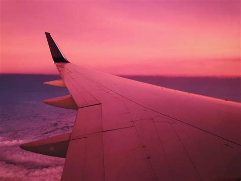 Pink Sky Sky Aesthetic Airports Airplanes Airplane View Views