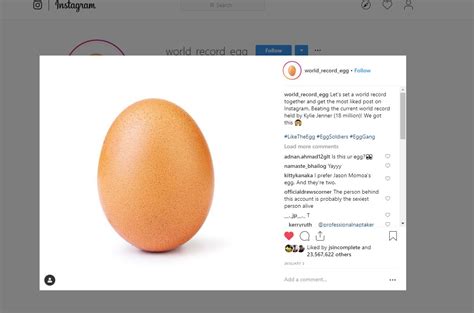 An Egg Is The Most Liked Photo On Instagram Right Now 2019 Ordinary