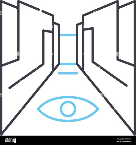 Perspective View Line Icon Outline Symbol Vector Illustration