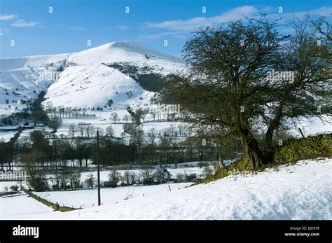 Lose Hill Edale In Winter From Near Hope Village Peak District
