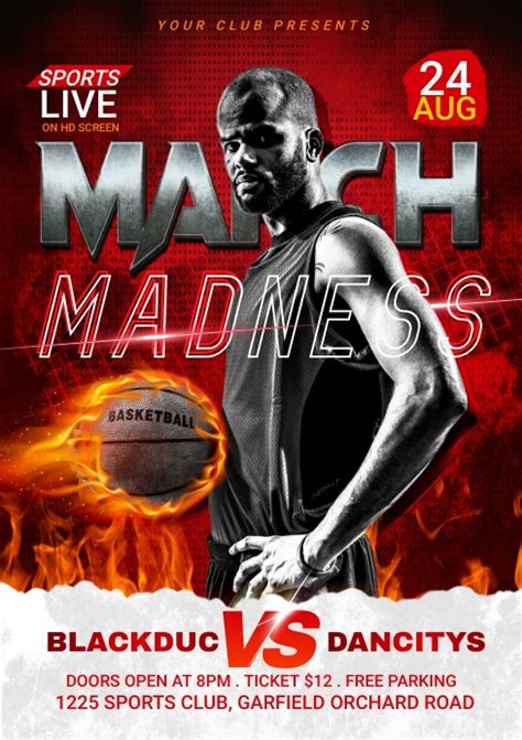 March Madness Basketball Flyer Template Postermywall