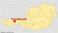Innsbruck auf der Österreich karte