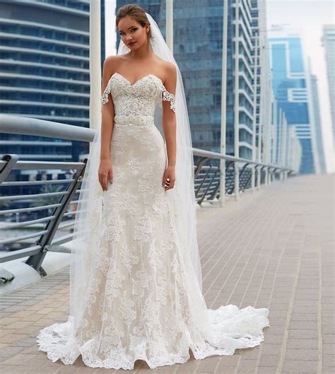 2018 Corset Mermaid Off Shoulder Appliques Lace Bridal Gown Wedding Dress 2 4 6 Wedding