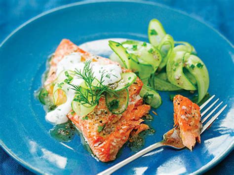 Grilled Salmon With Cucumber Salad Recipe Sunset Magazine