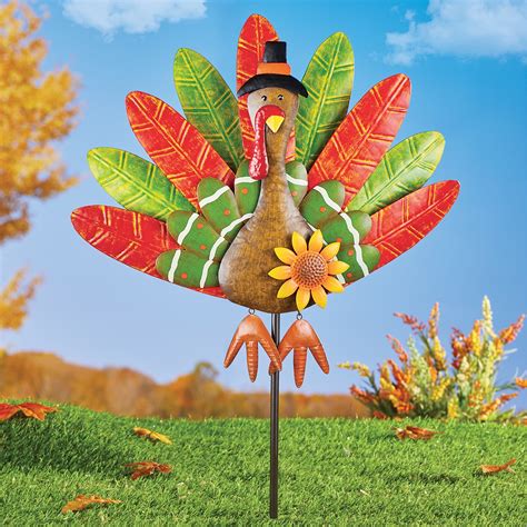 Hand-Painted Colorful Thanksgiving Turkey Garden Stake ...