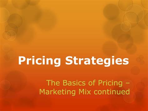 Ppt Pricing Strategies Powerpoint Presentation Free Download Id