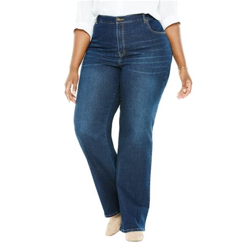 Woman Within Woman Within Womens Plus Size Wide Leg Stretch Jean